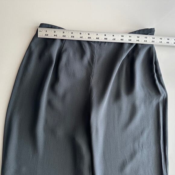 Eileen Fisher 100% Silk Side Zip Tailored Career Professional Dark Grey Pants M - Picture 5 of 9